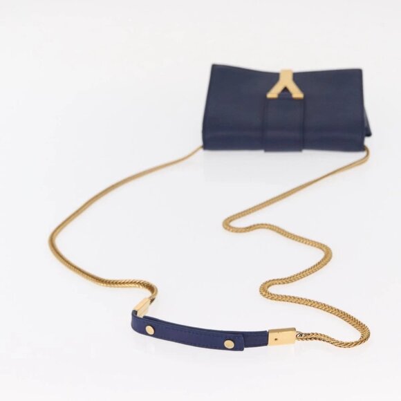 Authentic SAINT LAURENT Y Line Chain Satchel Bag bst598-121825 - Picture 9 of 16